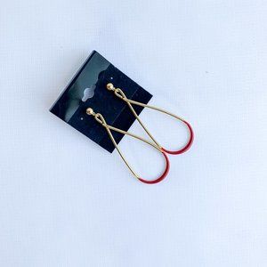 ✨VINTAGE RED & GOLD DROP HOOP EARRINGS ✨